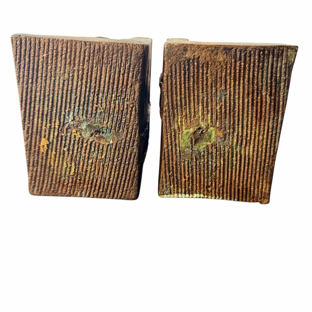 Antique Solid Brass Nautical Bookends Signed KBW | Sailor Maritime Decor - Picture 7 of 11
